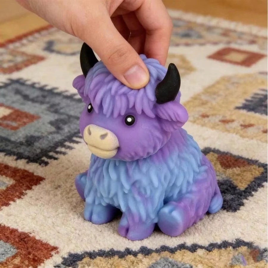 Scottish Highland Cow Squishy Slow Rebound Anxiety Relief Fidget Toy Squishy Toys Juegos Para Niños,Cheese Squishy