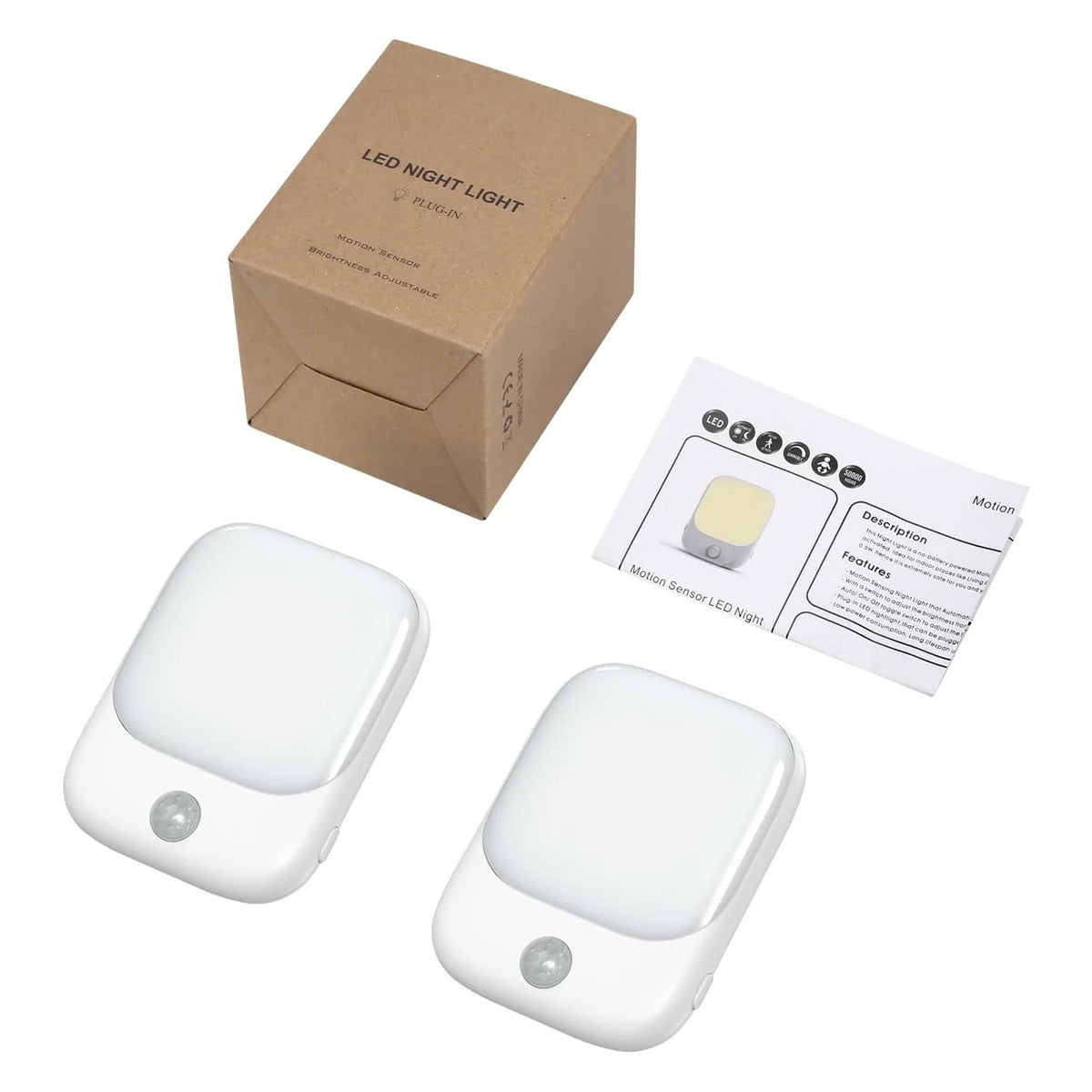 LED Motion Sensor Night Lights for Kids Bedroom Auto Dusk to Dawn Sensor Dimmable Wireless Cabinet Lamp