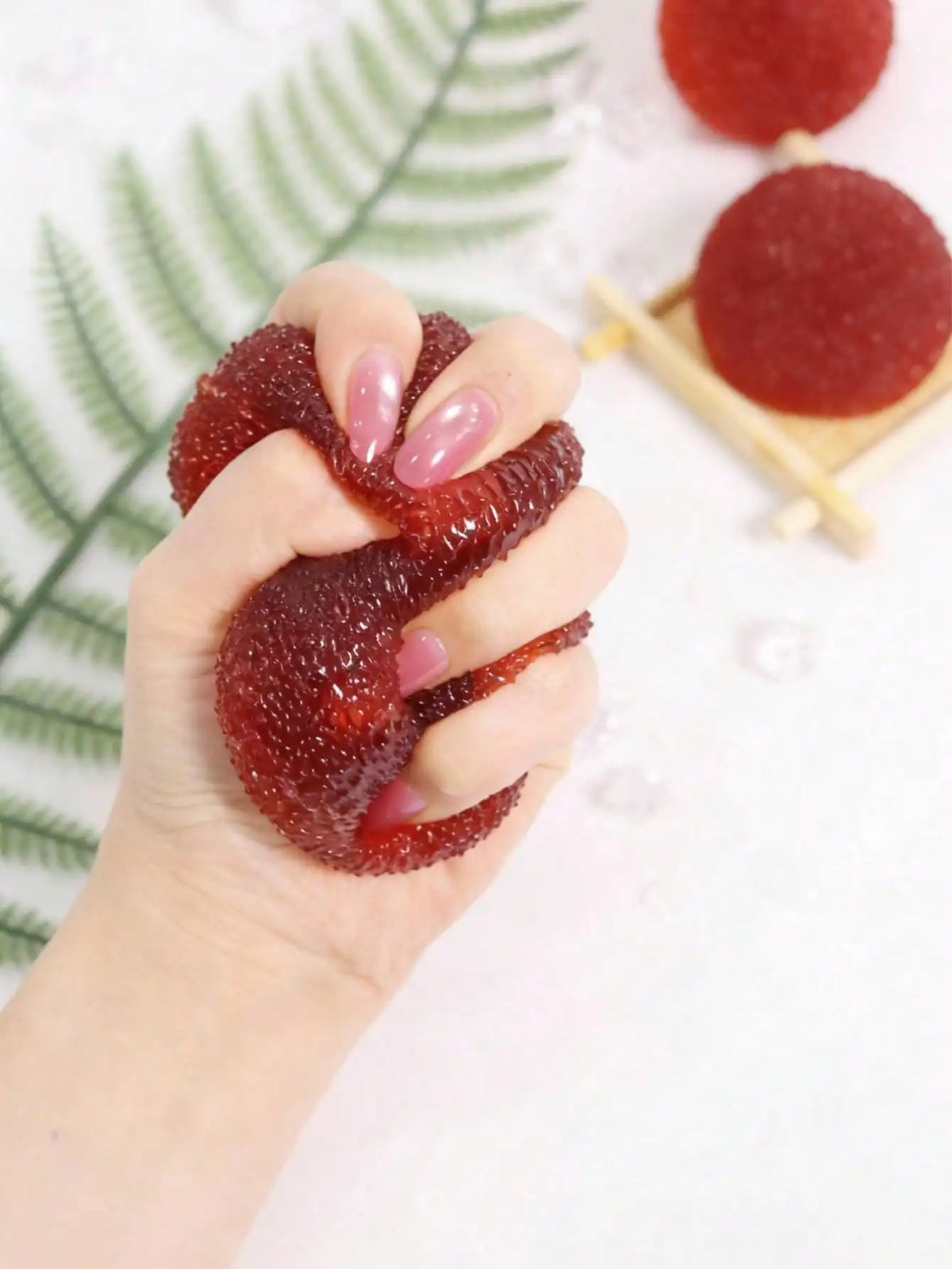 1PC Lychee Shape Squishy Toy Soft Stress Relief Squeeze Toy for Office And Home Decor Fidget Anxiety Relief