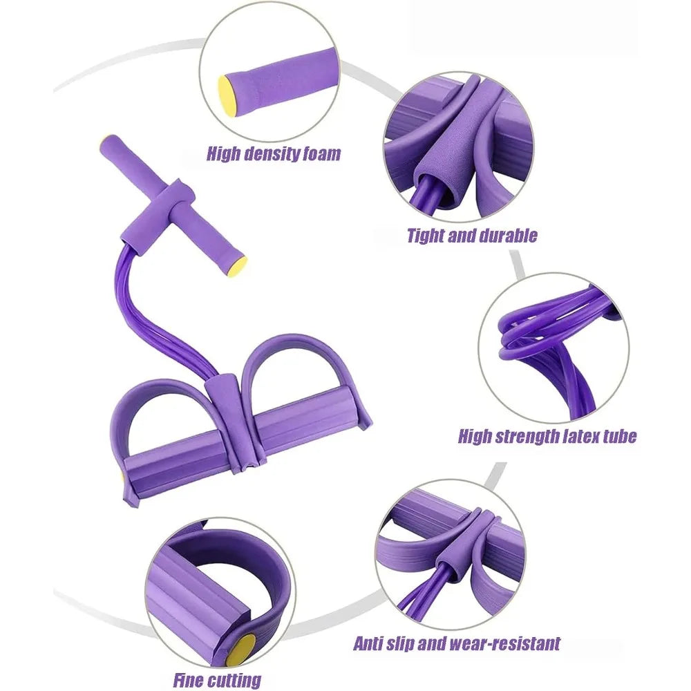 Multi-Function Resistance Band Set, 6 Tubes for Intense Workout, NBR Handles for Comfort, Office/Living Room/Bedroom Use