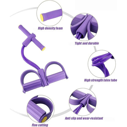 Multi-Function Resistance Band Set, 6 Tubes for Intense Workout, NBR Handles for Comfort, Office/Living Room/Bedroom Use