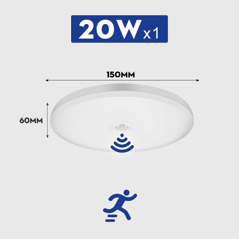 LED Motion Sensor Ceiling Lighting LED Radar Sensor Light for Room Hallways Aisle Stair Balcony Garage Induction Ceiling Lights