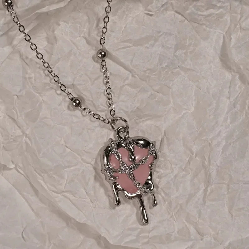 Y2K Sweet Cool Girl Personalized Creative Cross Love Pendant Necklace, Suitable for Daily Wearing