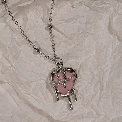 Y2K Sweet Cool Girl Personalized Creative Cross Love Pendant Necklace, Suitable for Daily Wearing