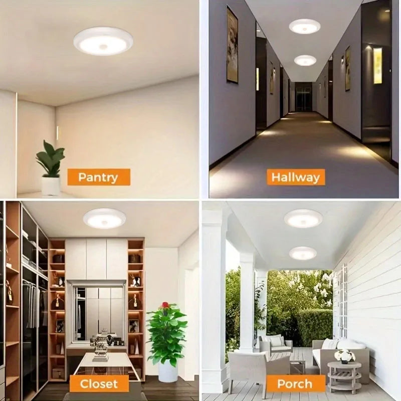 Magnetic PIR Motion Sensor LED Ceiling Light 2.5W 250lm Cool White Indoor Light For Living Room Bedroom Hallway Office Balcony