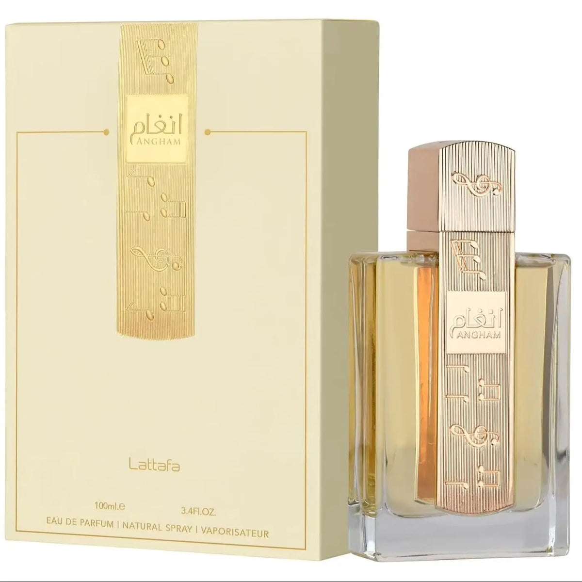 Lattafa Angham - Citrus, Lavender, Musk, Amber, Vanilla - Eau De Parfum Long-Lasting Fragrance for Unisex, 3.40 Ounce / 100 ml Lavender Is a Soft Herb with a Long-Lasting Fragrance and an Elegant Mature Temperament, Suitable