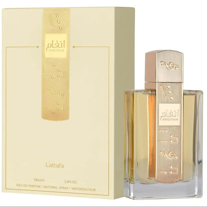 Lattafa Angham - Citrus, Lavender, Musk, Amber, Vanilla - Eau De Parfum Long-Lasting Fragrance for Unisex, 3.40 Ounce / 100 ml Lavender Is a Soft Herb with a Long-Lasting Fragrance and an Elegant Mature Temperament, Suitable
