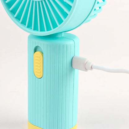 Handheld Fan Portable USB Rechargeable Fans Desk with Base Small Makeup Eyelash Cooler Dryer Women Outdoor Office Beauty Tools