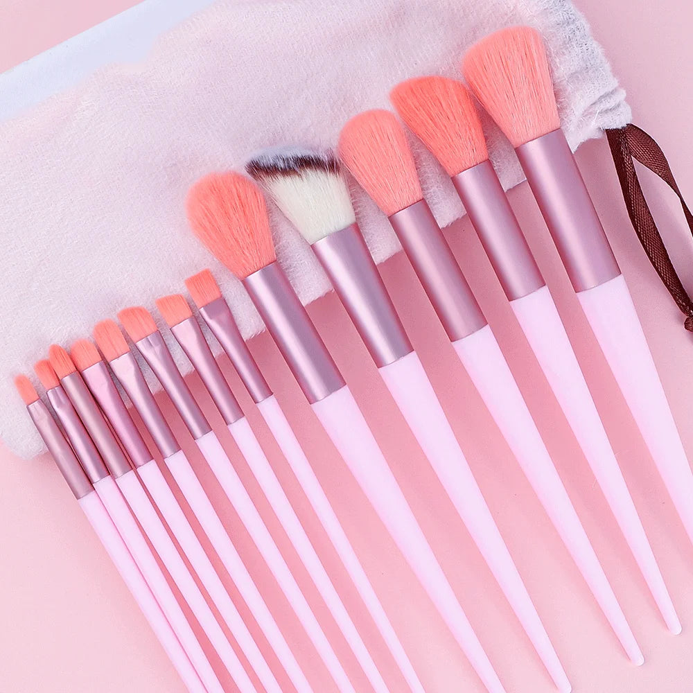 10/14Pcs Makeup Brushes Set EyeShadow Foundation Women Cosmetic Loose Powder Blush Super Soft Blending Make Up Brush Beauty Tool