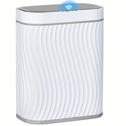 Smart Motion Sensor Trash Can, 2.6 Gallon Small Touchless Pop-Up Bin, Space Saving Waste Basket for Bathroom, Kitchen, Dorm & Bedroom, White