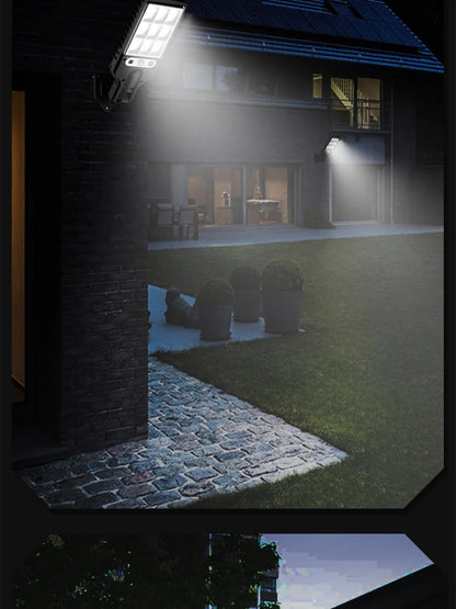 Solar Outdoor LED Wall Light Human Body Motion Sensor 3 Modes IP65 Waterproof Solar Garden Lamp Auto Charging Waterproof Outdoor Street Lantern for Yard Courtyard Garage Terrace Patio Home Exterior Decor Security Night Light