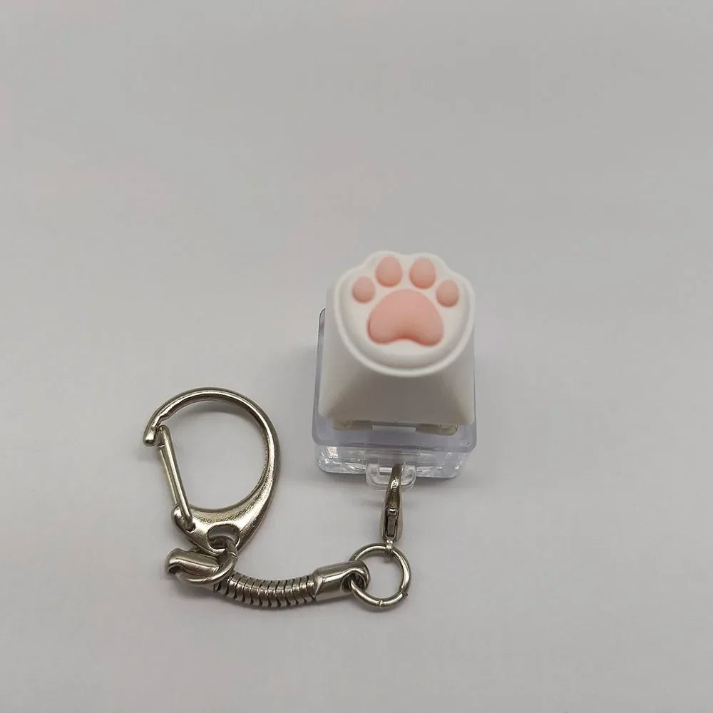 Cute Cat Paw Squishy Keychain - Soft Silicone Stress Relief Toy for Backpack Purse Decor, Fidget Decompression Gift for Cat Lovers Couples Students