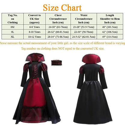 Vampire Queen Costume Halloween Dress Up Girls Royal Vampire Costume For Women Medieval Queen Halloween Dress Up With Necklace