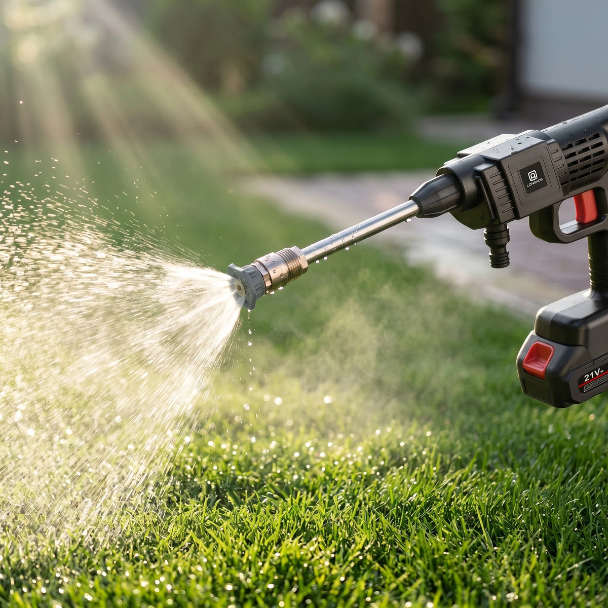 Cordless Pressure Washer, 30Bar Pressure Water Spray Gun, 21V Lithium Battery Lasts for 60 Min with Fully Charged, Portable High Pressure Car Washer for Car/Fence/Wall/Deck Cleaning
