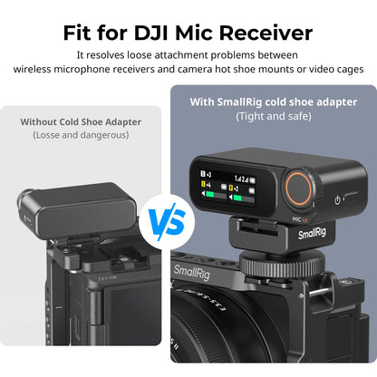SmallRig Camera Flash SWireless Wireless Microphone Support with Cold Shoe Mount for DJI Mic/Mic 2 for RODE Wireless GO II -4822