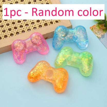 Slow Rising Squishy Toy Game Shape with Sequins Anti Stress Fidget Sensory Pinch Gift for Adults Kids