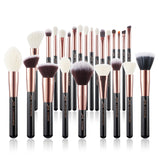 Jessup Makeup Brushes Set 6-25pcs Foundation Powder Eyeshadow Liner Brush Blending Highlighter RoseGold/Black