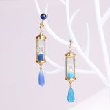 Vanitas Blue Hourglass Drop Earrings Anime The Case Study of Vanitas Earrings Anti-allergic Ear Clips Ear Bone Buckle Jewelry