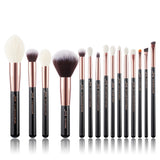 Jessup Makeup Brushes Set 6-25pcs Foundation Powder Eyeshadow Liner Brush Blending Highlighter RoseGold/Black