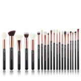 Jessup Makeup Brushes Set 6-25pcs Foundation Powder Eyeshadow Liner Brush Blending Highlighter RoseGold/Black