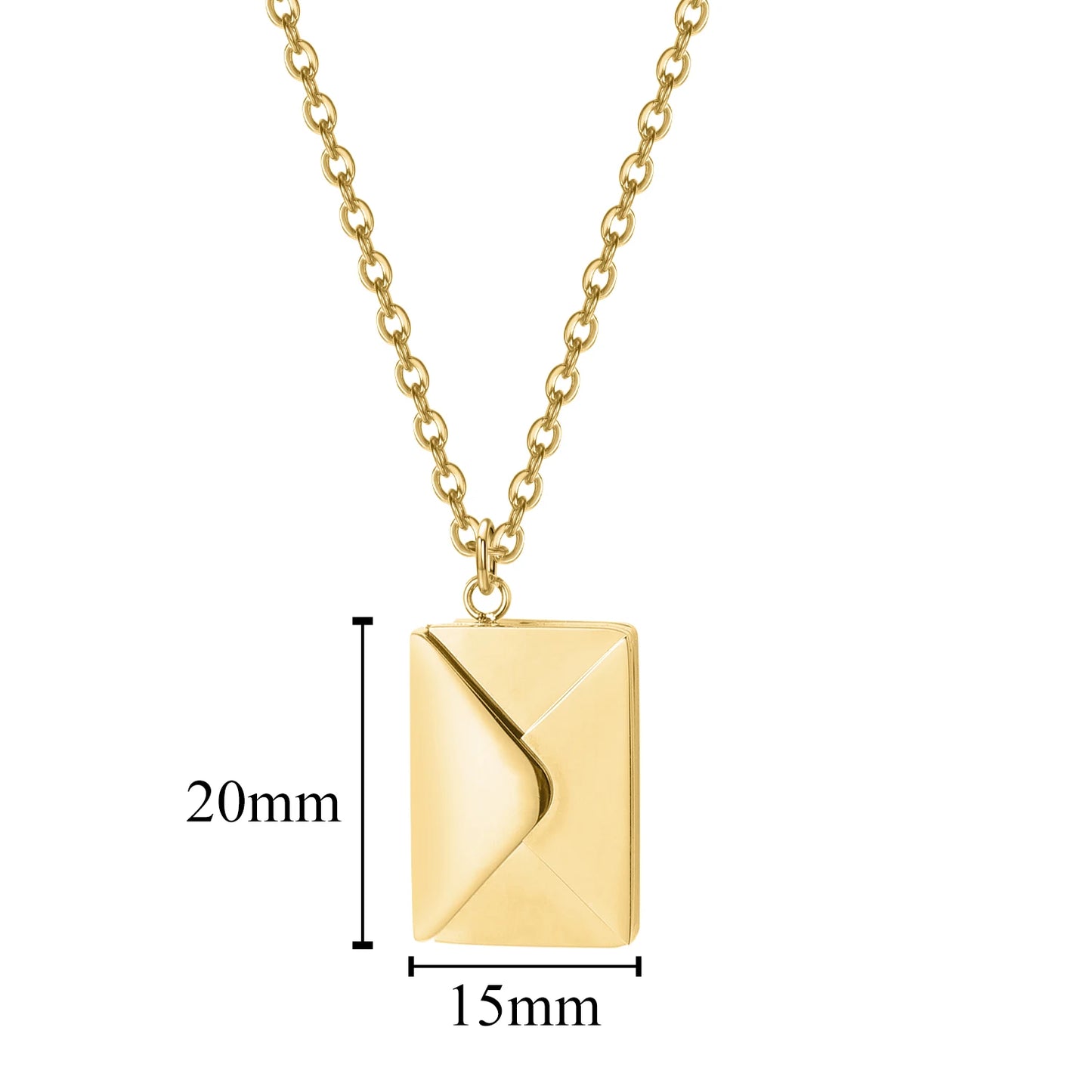 Love Letter Envelope Pendant Necklace Customized Stainless Steel Jewelry Confession Love You for Valentine Day Mother Day Gift