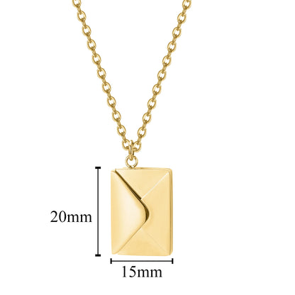 Love Letter Envelope Pendant Necklace Customized Stainless Steel Jewelry Confession Love You for Valentine Day Mother Day Gift