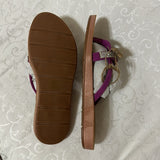 New Seven7 Women's Bondi purple Caramel Faux Leather Thong Sandals Size 8M