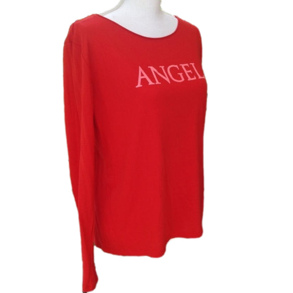 NWOT Victoria's Red‎ "Angel" Long Sleeve Shirt. Size Medium. Women's Fashion