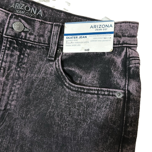 NWT Arizona Black Denim Jeans Size 14 juniors Women's Fashion