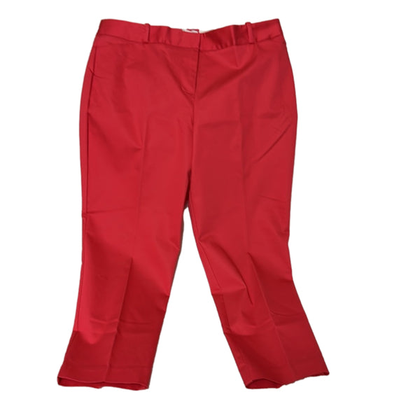 NWT Liz Claiborne Emma Women's Red Mid Rise Slim Pant Size 14 Petite.