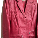 NWOT Red PU Leather Jacket Size‎ Medium Winter Fall season Women's Ladies