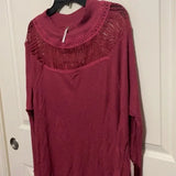 NWT Casual Free People Pink‎ Thermal Long Sleeve Top Blouse. Size Small. Women's Fashion