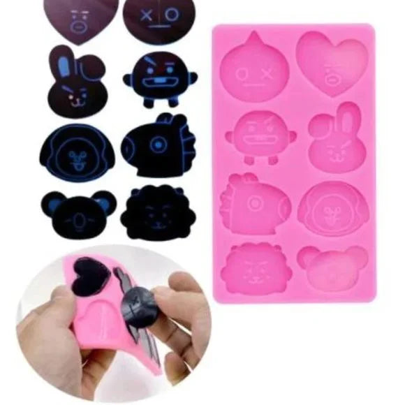 Brand New BT21 Line Friends Mold,‎ Food-Grade Silicone Mold for Resin Polymer