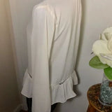 NWT a.n.a Long Sleeve Peplum White Blouse. Size Small. Women's Fashion