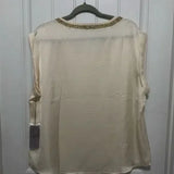 New Jennifer‎ Lopez Cream Sleeveless Blouse Top. Size XL. Soft Silky Like