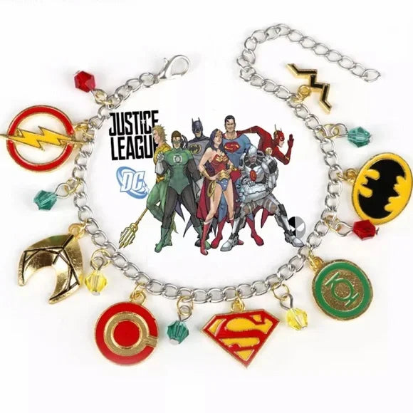 NEW JUSTICE LEAGUE Superman Wonder Woman 👩 charms‎ bracelet