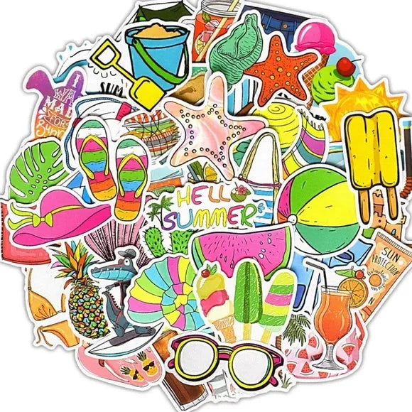 50‎ pcs New Cool 😎 Summer Arts 🎭 Crafts Stickers