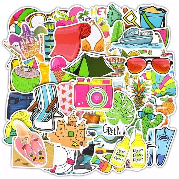 50‎ pcs New Cool 😎 Summer Arts 🎭 Crafts Stickers