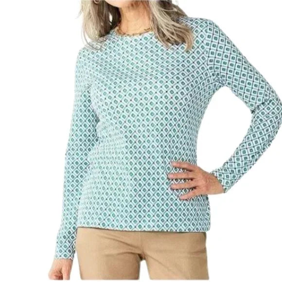 NWT Croft & Barrow Women's Long Sleeve Crew Neck Blouse Top Size XL. Women's Fashion.