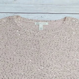 NWT Emaline Pink Pullover Sequin Short Sleeve Sweater Blouse Size XL