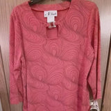 NWT N' Touch Pink Long Sleeve Blouse Top Size Large. Women's Fashion