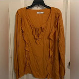 NWT Justfab Dessert Sun Color Ruffle Blouse‎ Size XL