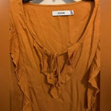 NWT Justfab Dessert Sun Color Ruffle Blouse‎ Size XL