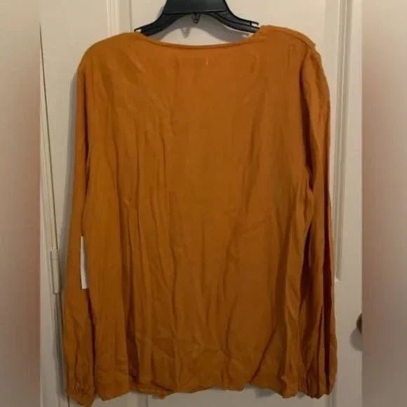 NWT Justfab Dessert Sun Color Ruffle Blouse‎ Size XL