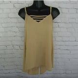 NWT Cecico Collection Women's Satin‎ Sleeveless Tank Taupe Size Medium