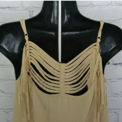 NWT Cecico Collection Women's Satin‎ Sleeveless Tank Taupe Size Medium