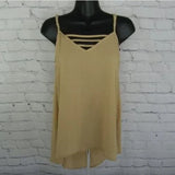 NWT Cecico Collection Women's Satin‎ Sleeveless Tank Taupe Size Medium