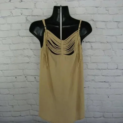 NWT Cecico Collection Women's Satin‎ Sleeveless Tank Taupe Size Medium