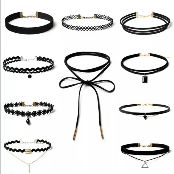 Bundle of 10 pcs NEW‎ Black Velvet choker Gothic Punk Necklace