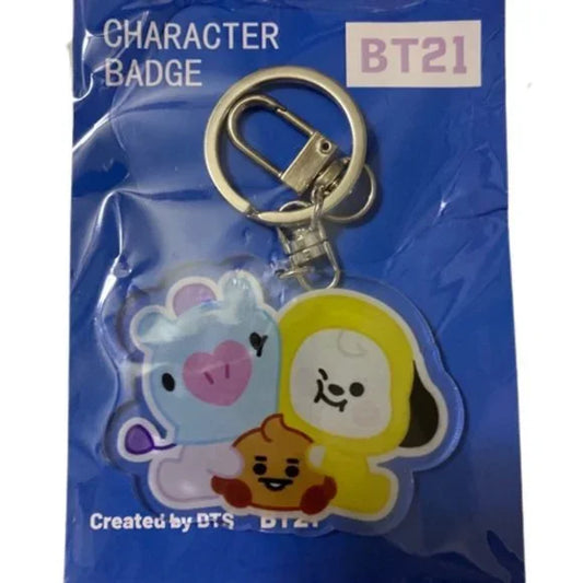 BT21 BTS 21‎ Chimmy and Mang Character Badge keychain plushie KPOP Bangtan
